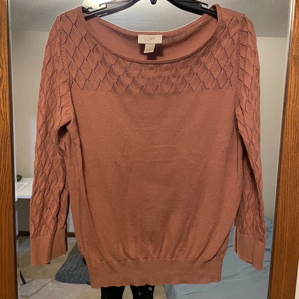 LOFT Dusty Mauve Rose Sweater
